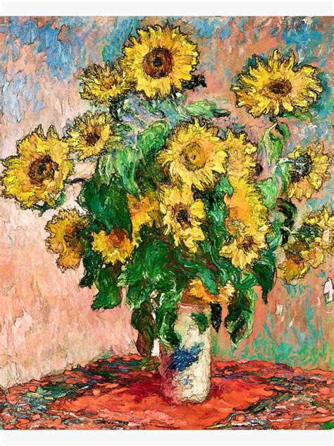 Pegatina Ramo De Girasoles De Claude Monet Pintura Famosa De