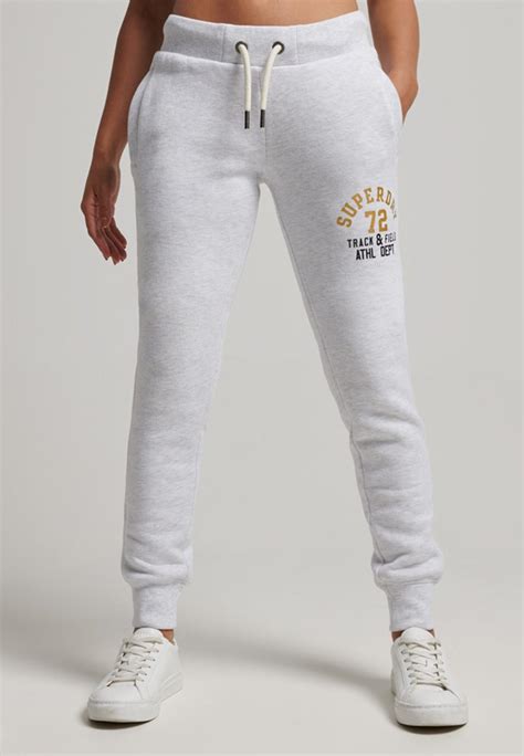 Superdry Track And Field Joggers Tracksuit Bottoms Ice Marl Stone