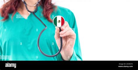 Mexico National Healthcare System Female Doctor With Stethoscope Stock