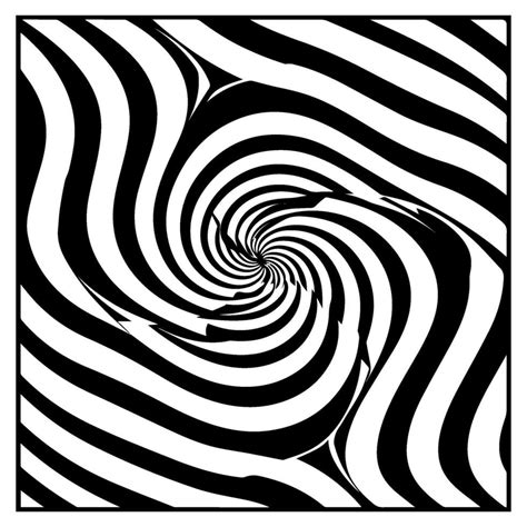 Optical Illusion Black And White Spiral Abstract Vector Icon 24740147