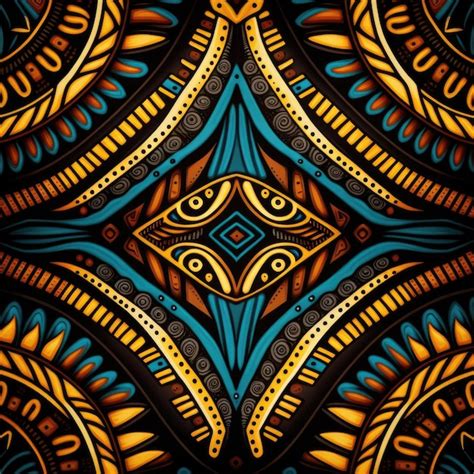 Motif tribal africain en illustration colorée AI générative Photo Premium