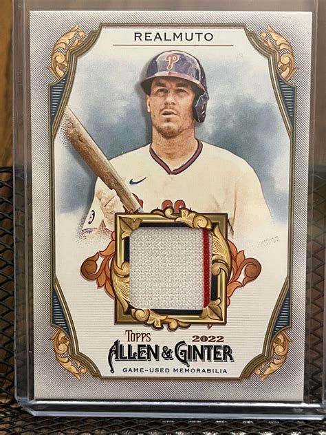 J T REALMUTO 2022 TOPPS ALLEN GINTER PHILLIES GAME WORN JERSEY PATCH