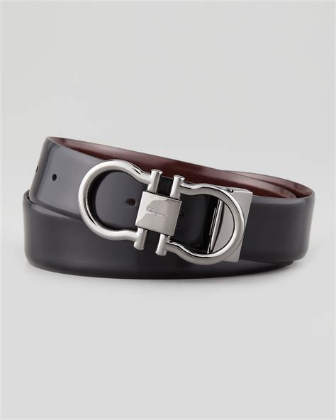 Ferragamo Reversible Gancini Belt In Brown For Men BLACK BROWN Lyst