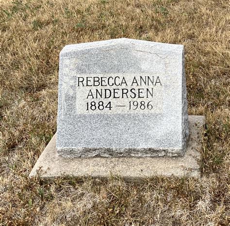 Rebecca Anna Andersen 1884 1986 Find A Grave Gedenkplek