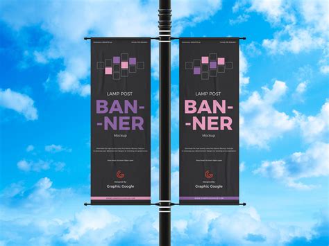 Free Advertisement Lamp Post Banner Mockup Design Mockup Planet