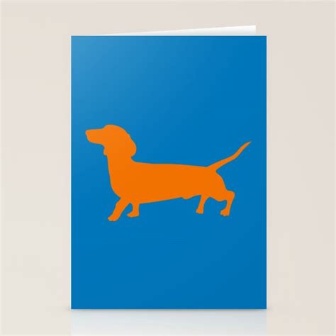 Sausage Dog Coloured Silhouette Stationery Cards by Adam Regester ...