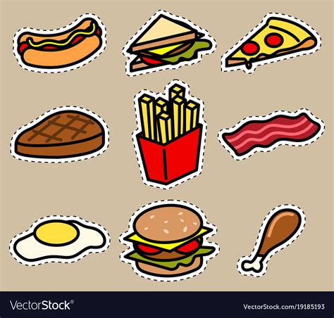 Cute food icon sticker Royalty Free Vector Image