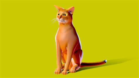 Low Poly Stylized Cats Abyssinian Cat Buy Royalty Free 3d Model By Assemblr