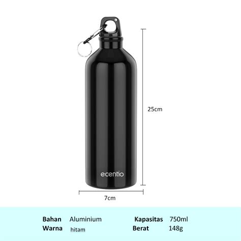 Ecentio Botol Minum Ml Aluminium Sports Water Bottle Bpa Free