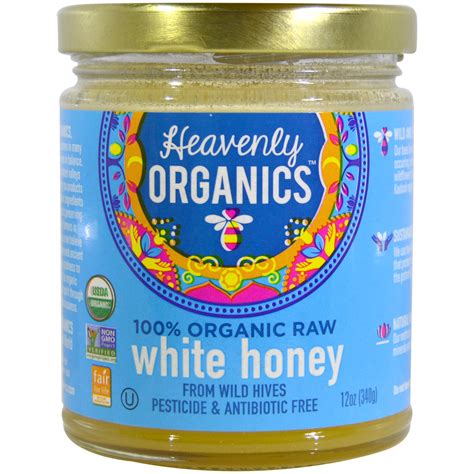 Heavenly Organics 100 Organic Raw White Honey 12 Oz 340 G Iherb