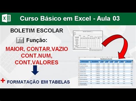 Curso Básico de Excel Aula 03 YouTube