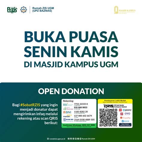 Buka Puasa Senin Kamis Di Masjid Kampus UGM RUMAH ZIS UGM