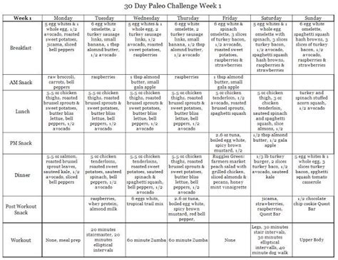 Week 1 Of 30 Day Paleo Challenge Paleo Challenge 30 Day Paleo Challenge Paleo Diet Plan