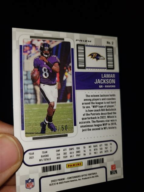 Panini Contenders Optic Lamar Jackson Orange Prizm Ravens