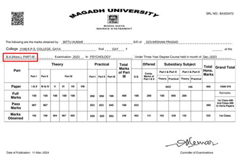 Magadh University Part 3 Result 2024 2021 24 घोषित Link Check करें