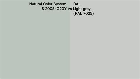 Natural Color System S 2005 G20Y Vs RAL Light Grey RAL 7035 Side By