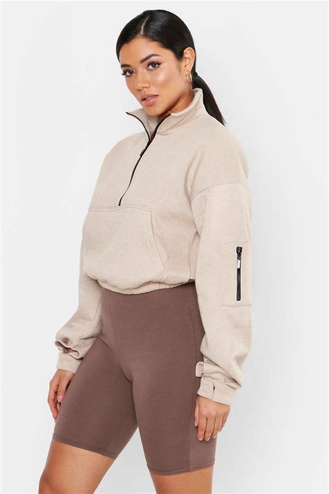 Zip Front Oversized High Neck Sweater Boohoo High Neck Sweater