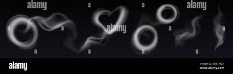 Smoke Steam Circle Ring Vector Cloud Effect 3d Realistic Vape Or