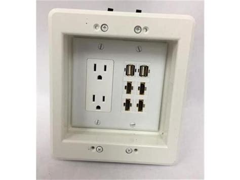 Certicable White Double Gang Recessed Wall Plate 1 Double 110v 4 Hdmi 2