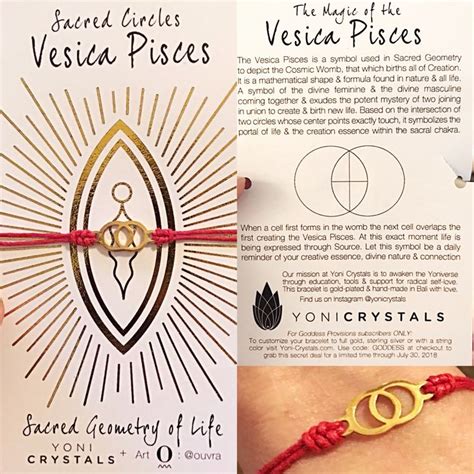 Yoni Crystals Vesica Pisces Bracelet A Symbol Used In Sacred Geometry To Depict The Womb