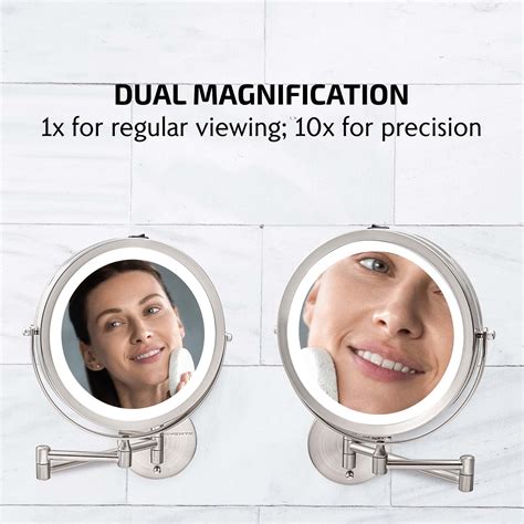 Buy Ovente Lighted Wall Mount Makeup Mirror X X Magnifier