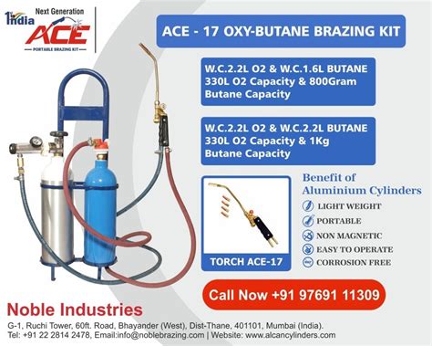 Aluminium Portable Brazing Kit Double Hose L O Gram Butane