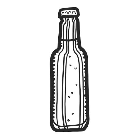 Icono de botella de cerveza ilustración dibujada a mano de icono de