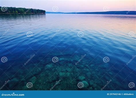 Shimmering Lake Surface At Dusk Stock Photo Image Of Peaceful