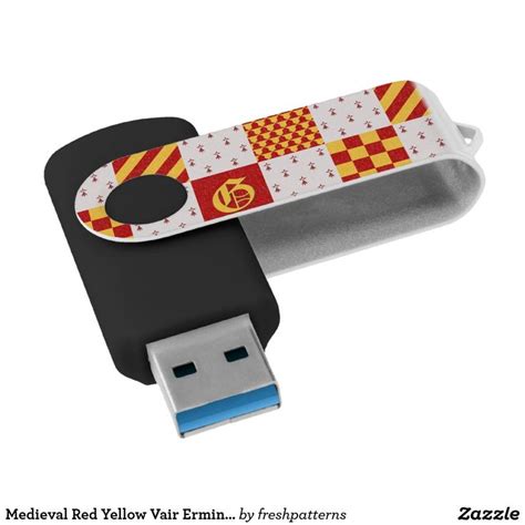 Medieval Red Yellow Vair Ermine Heraldic Pattern F Flash Drive Zazzle