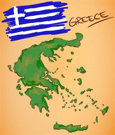 Greece Map And National Flag Vector Stock Vector Illustration Of Paint Geography 57156244