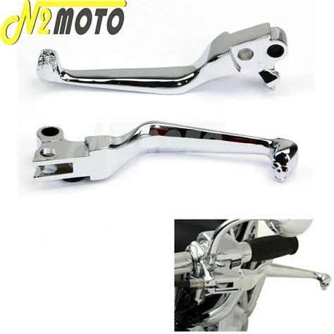 Chrome Motorcycle Skull Hand Levers Clutch Brake Lever For Harley