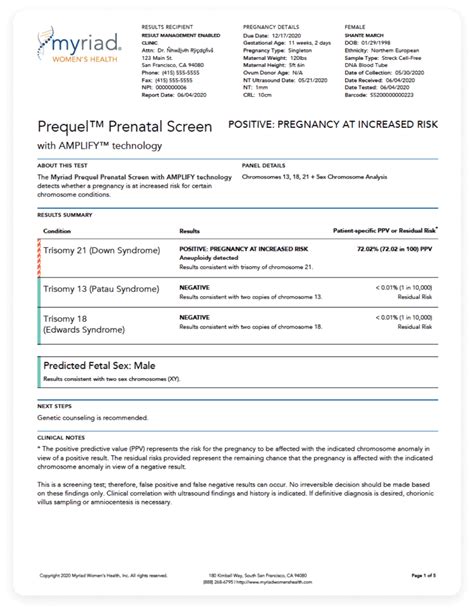 Prequel® Prenatal Screen Non Invasive Prenatal Screening Myriad