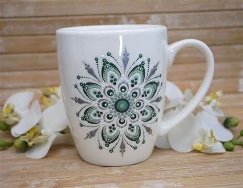 Mandalabecher Handbemalt Kaffeetasse Bemalt Mandalatasse Etsy De In