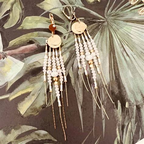 Boucles D Oreilles DIVA Blanc Gwapita