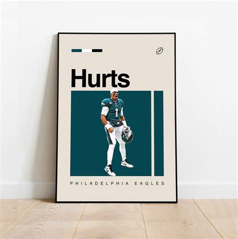 Jalen Hurts Poster Philadelphia Eagles Print Nfl Poster Etsy