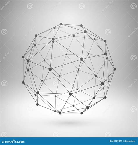 Esfera Poligonal De La Malla De Wireframe Ilustraci N Del Vector