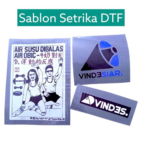 Jual Sablon Setrika Dtf Logo Vindes V Air Susu Di Balas Airobic Pcs