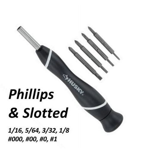 Husky 71281h 8 In 1 Precision Slotted And Philips Screwdriver