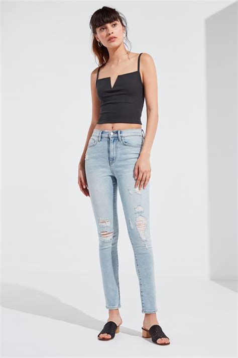 Bdg Twig Ripped High Rise Skinny Jean Light Wash Urban Outfitters