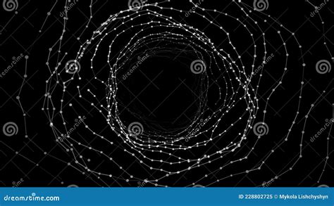 Abstract Wireframe Tunnel Vector Wormhole 3D Portal Grid Futuristic