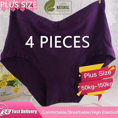 4pcs Xl~5xl Women Panties High Waist Panty Triumph Panty Plus Size