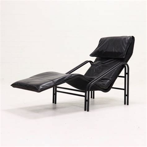 Leather Chaise Longue Lounge Chair 1980s 116135