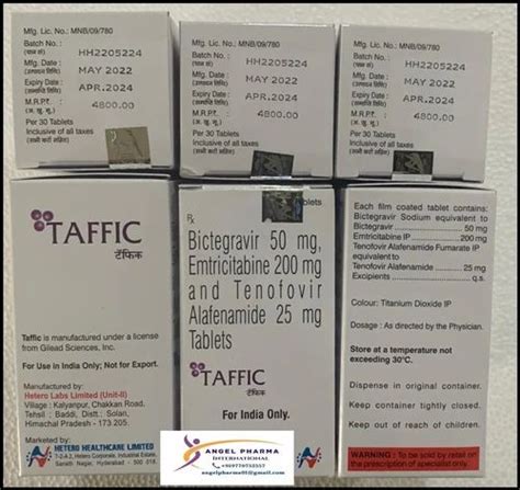 Bictegravir 50mg Emtricitabine 200mg Tenofovir Alafenamide 25mg Tablets At ₹ 2900bottle