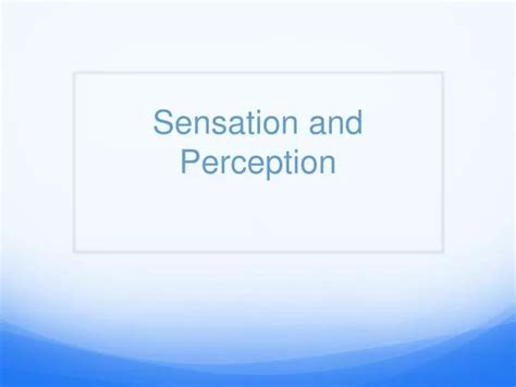 Ppt Sensation And Perception Powerpoint Presentation Free Download Id2232662