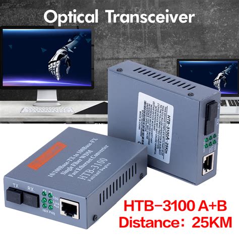 HTB 3100 A B 25KM NetLINK 10 100Mbps Single Fiber Optical Media