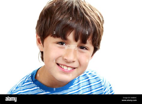 Portrait of young Hispanic boy on white background - head-shot style ...