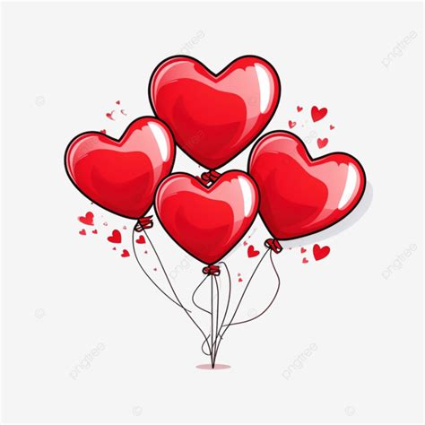 Valentine Heart Balloons Drawing Sticker Love Balloon Heart Balloon