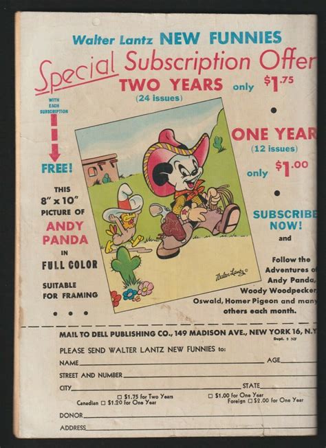 NEW FUNNIES 123 1947 Walter Lantz Woody Woodpecker Dell Comics