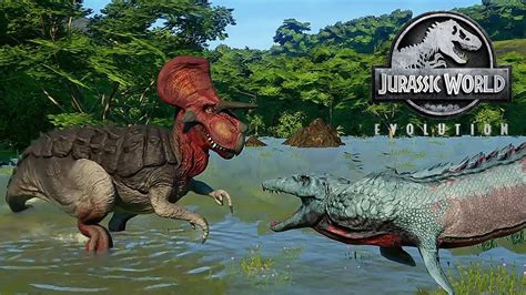 Ultimasaurus Vs Mosasaurus Battle Jurassic World Evolution Gameplay Youtube