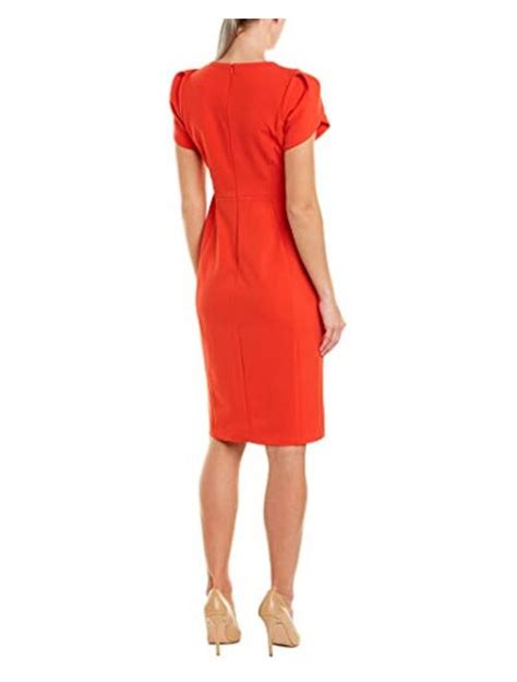 Buy Donna Morgan Womens Tulip Sleeve Crew Neck Crepe Sheath Dress